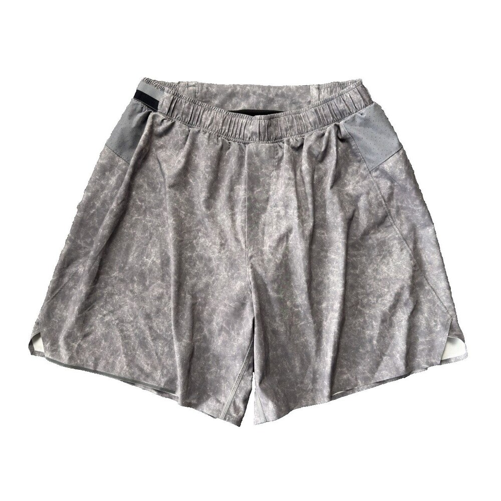 Lululemon Men's Surge Shorts Lined Medium M 6” Gray Marbled Running Workout